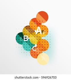 Colorful glossy circle infographics. Vector template background for workflow layout, diagram, number options or web design