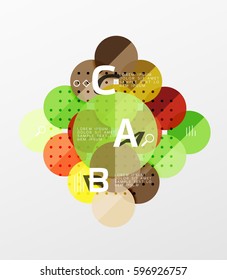 Colorful glossy circle infographics. Vector template background for workflow layout, diagram, number options or web design