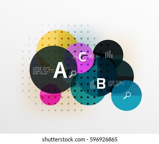 Colorful glossy circle infographics. Vector template background for workflow layout, diagram, number options or web design