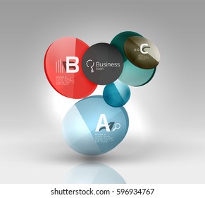 Colorful glossy circle infographics. Vector template background for workflow layout, diagram, number options or web design