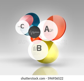 Colorful glossy circle infographics. Vector template background for workflow layout, diagram, number options or web design