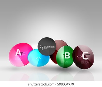 Colorful glossy circle infographics. Vector template background for workflow layout, diagram, number options or web design