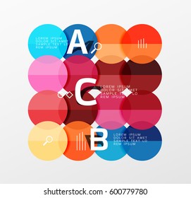Colorful glossy circle infographics. Vector template background for workflow layout, diagram, number options or web design