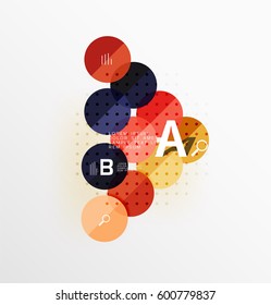 Colorful glossy circle infographics. Vector template background for workflow layout, diagram, number options or web design