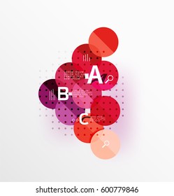 Colorful glossy circle infographics. Vector template background for workflow layout, diagram, number options or web design