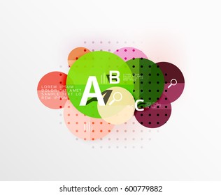 Colorful glossy circle infographics. Vector template background for workflow layout, diagram, number options or web design
