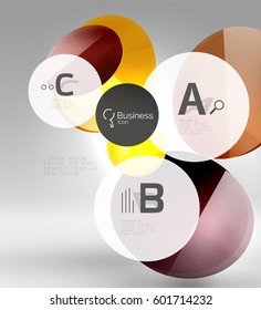 Colorful glossy circle infographics. Vector template background for workflow layout, diagram, number options or web design