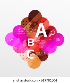 Colorful glossy circle infographics. Vector template background for workflow layout, diagram, number options or web design