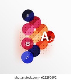 Colorful glossy circle infographics. Vector template background for workflow layout, diagram, number options or web design