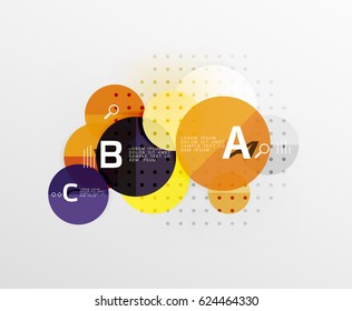 Colorful glossy circle infographics. Vector template background for workflow layout, diagram, number options or web design