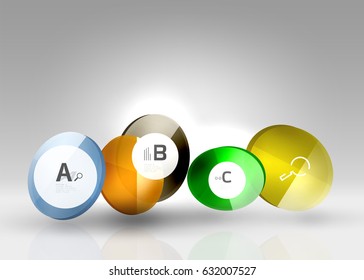 Infografía colorida de círculo brillante. Fondo de plantilla de vector para diseño de flujo de trabajo, diagrama, opciones de número o diseño web