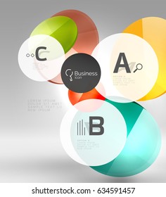 Colorful glossy circle infographics. Vector template background for workflow layout, diagram, number options or web design