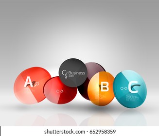 Colorful glossy circle infographics. Vector template background for workflow layout, diagram, number options or web design