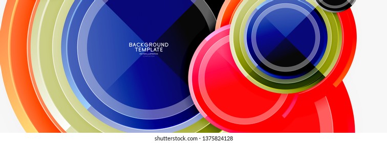 Colorful glossy circles background. Vector