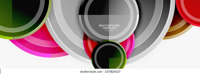 Colorful glossy circles background. Vector