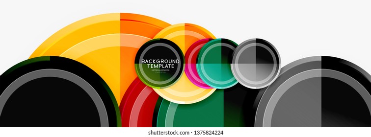 Colorful glossy circles background. Vector