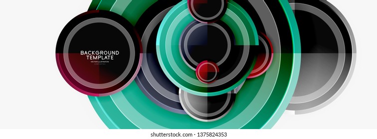 Colorful glossy circles background. Vector