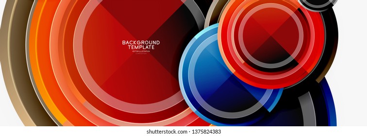 Colorful glossy circles background. Vector