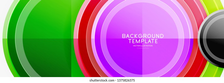 Coloridos círculos brillantes de fondo. Vector