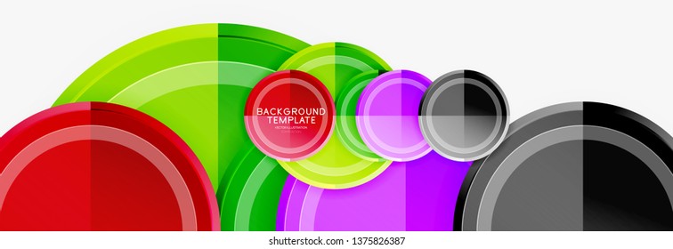 Coloridos círculos brillantes de fondo. Vector