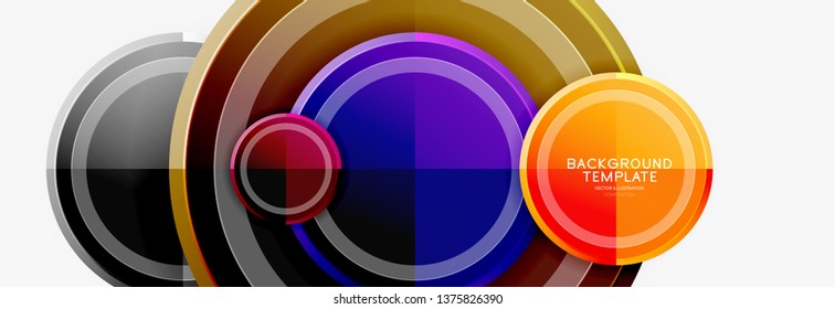 Colorful glossy circles background. Vector