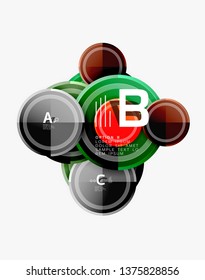 Colorful glossy circles background. Vector