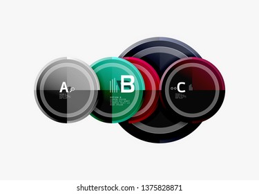 Colorful glossy circles background. Vector