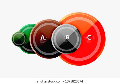 Colorful glossy circles background. Vector