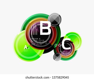 Colorful glossy circles background. Vector