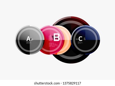 Colorful glossy circles background. Vector