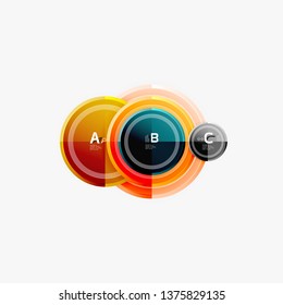 Colorful glossy circles background. Vector