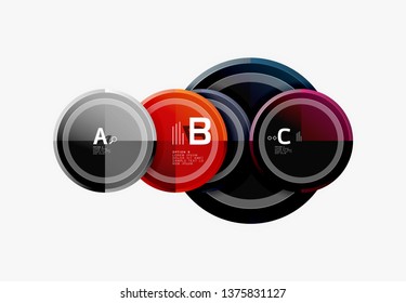 Colorful glossy circles background. Vector