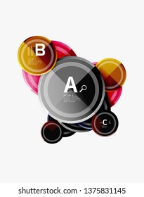 Colorful glossy circles background. Vector