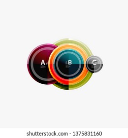 Colorful glossy circles background. Vector