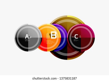 Colorful glossy circles background. Vector