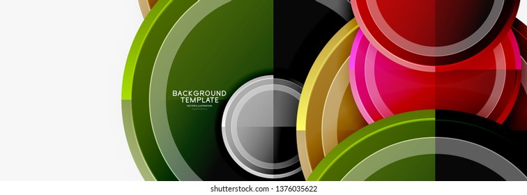 Colorful glossy circles background. Vector
