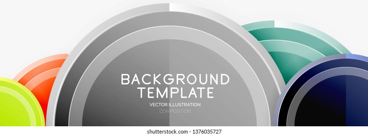 Colorful glossy circles background. Vector