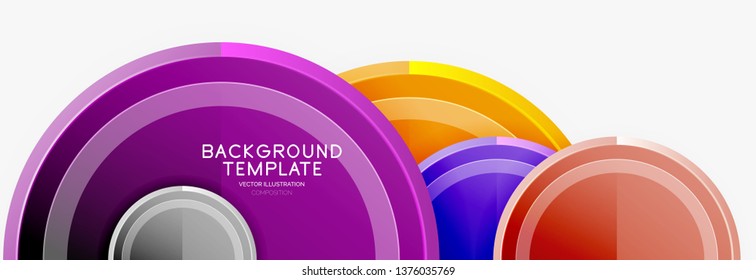 Colorful glossy circles background. Vector