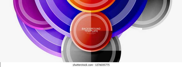 Colorful glossy circles background. Vector