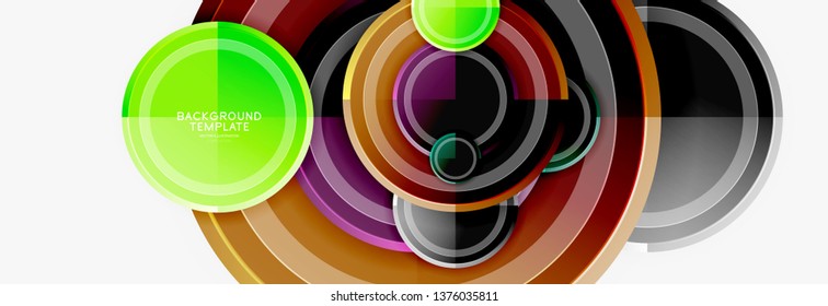 Colorful glossy circles background. Vector