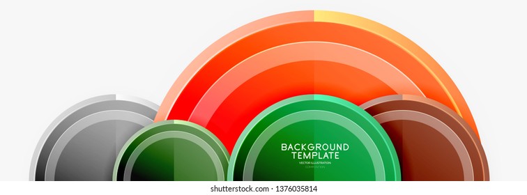 Colorful glossy circles background. Vector