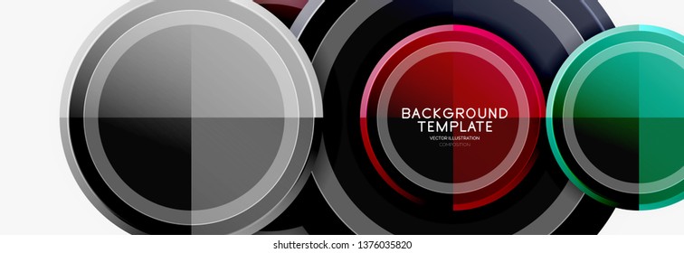 Colorful glossy circles background. Vector