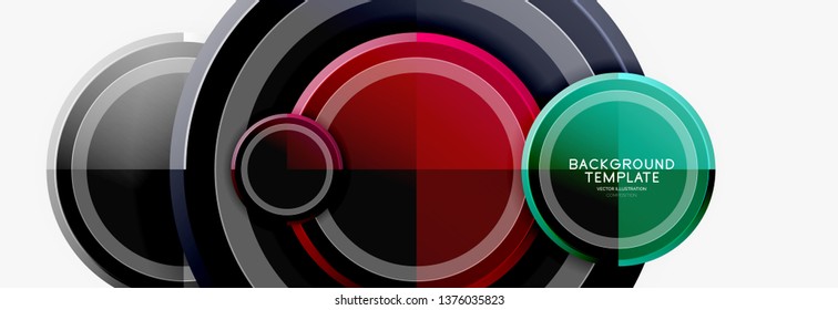 Colorful glossy circles background. Vector