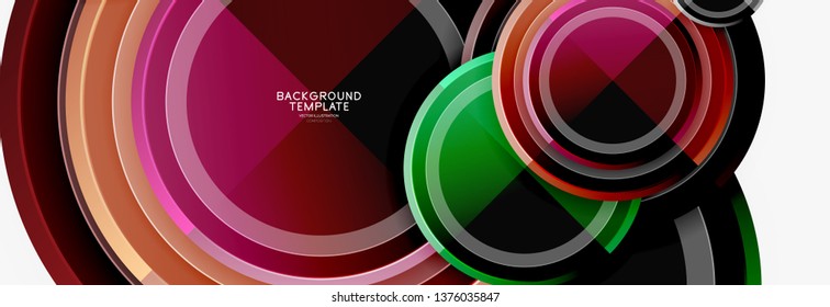 Coloridos círculos brillantes de fondo. Vector