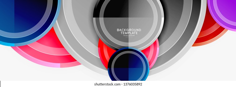 Colorful glossy circles background. Vector