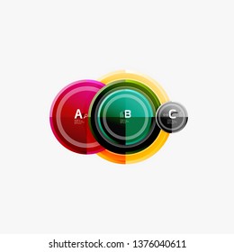 Colorful glossy circles background. Vector