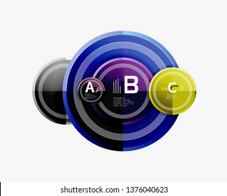 Colorful glossy circles background. Vector