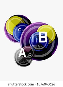 Colorful glossy circles background. Vector