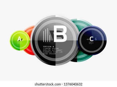 Colorful glossy circles background. Vector
