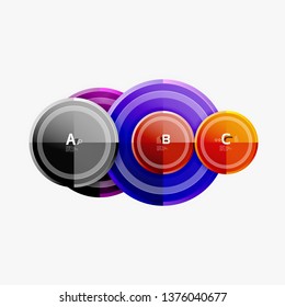 Colorful glossy circles background. Vector